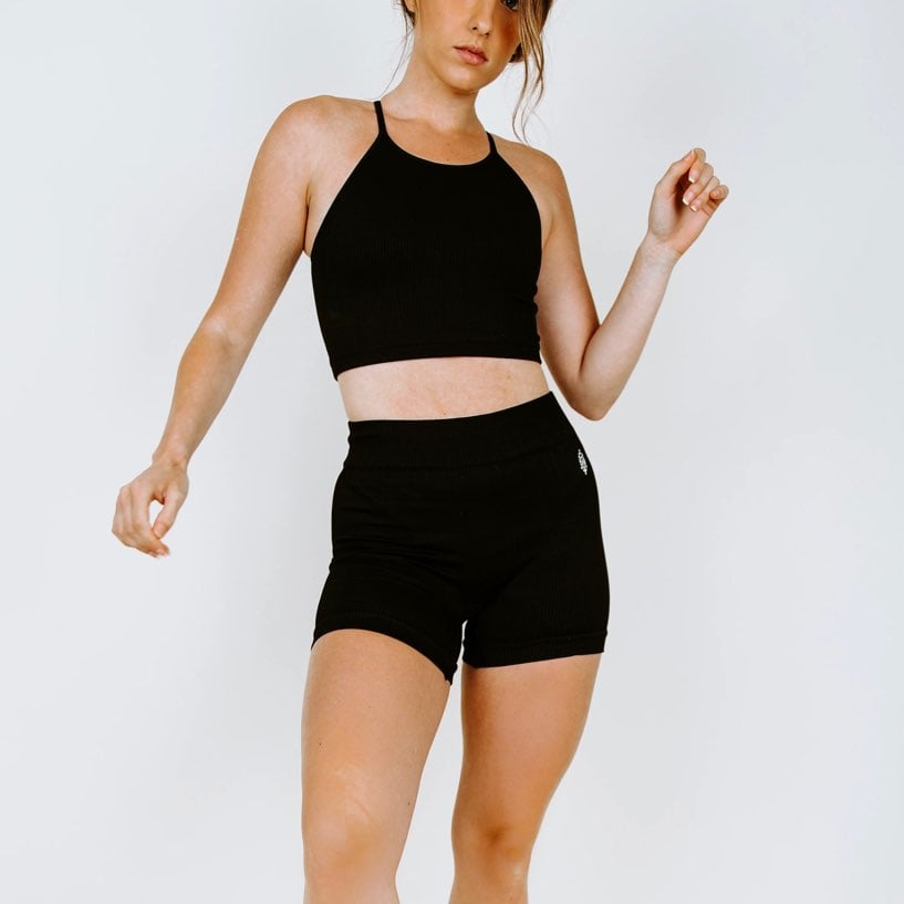 Free people happiness runs cropped bra/tank and prajna biker shorts set NWOT
