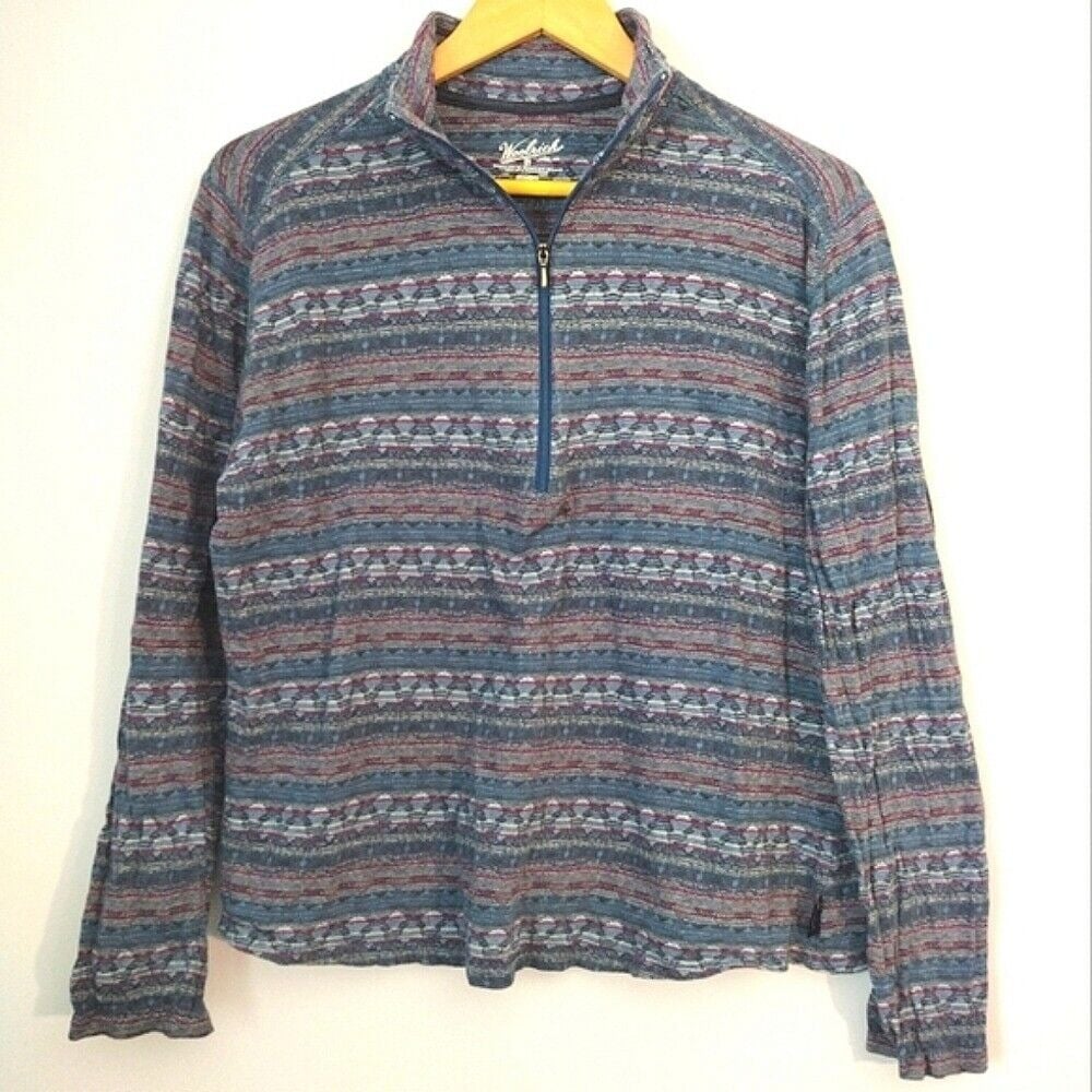 Woolrich 100% cotton multicolored quarter zip pullover