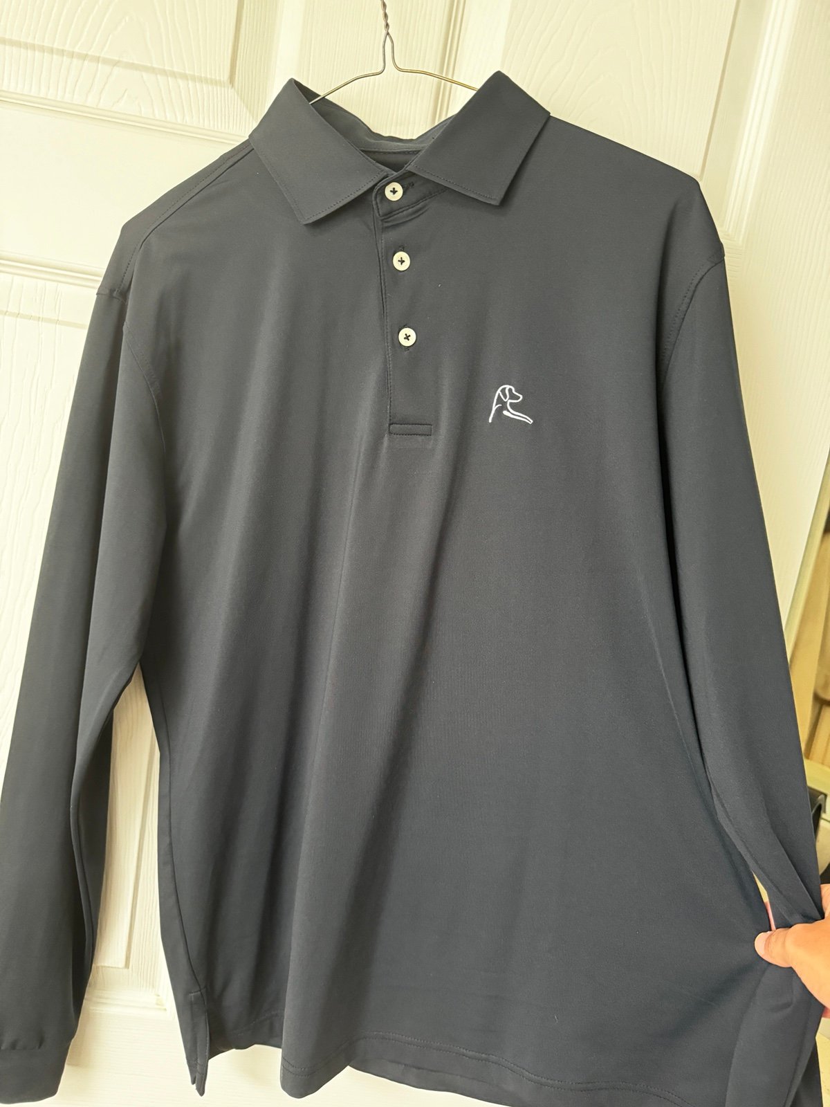 Rhoback Black Long Sleeve Polo Small