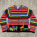 Vintage Susan Bristol Cardigan Sweater Animals Safari Women Size Small (600)