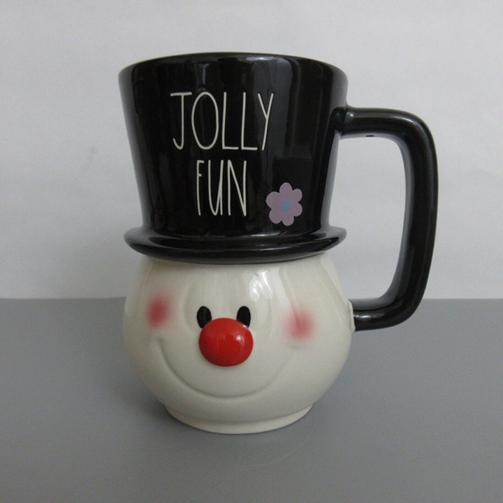 Rae Dunn Frosty The Snowman Figural Christmas Jumbo Coffee Mug Ceramic EUC