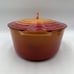 Descoware Flame Orange Cast Iron 4 Qt Oval Enamelware Pot Lid Dutch Oven Belgium