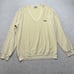 Vintage The Fox Velour JCPenney Mens Large V-Neck Velvet Yellow Sweater 1970s