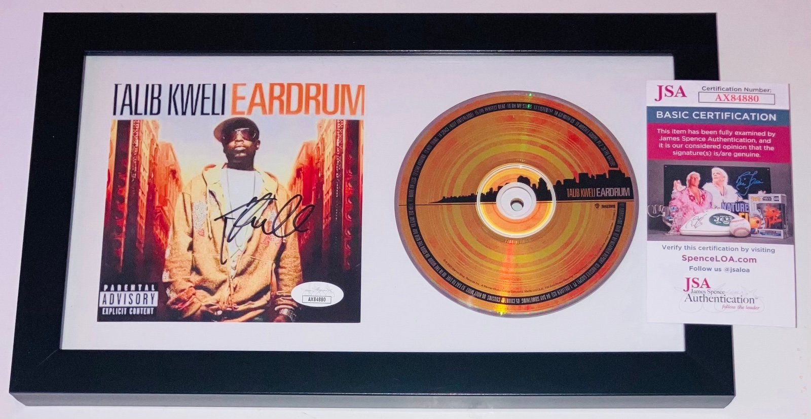 TALIB KWELI RAPPER SIGNED AUTOGRAPHED EARDRUM CD ALBUM FRAMED JSA COA RARE!