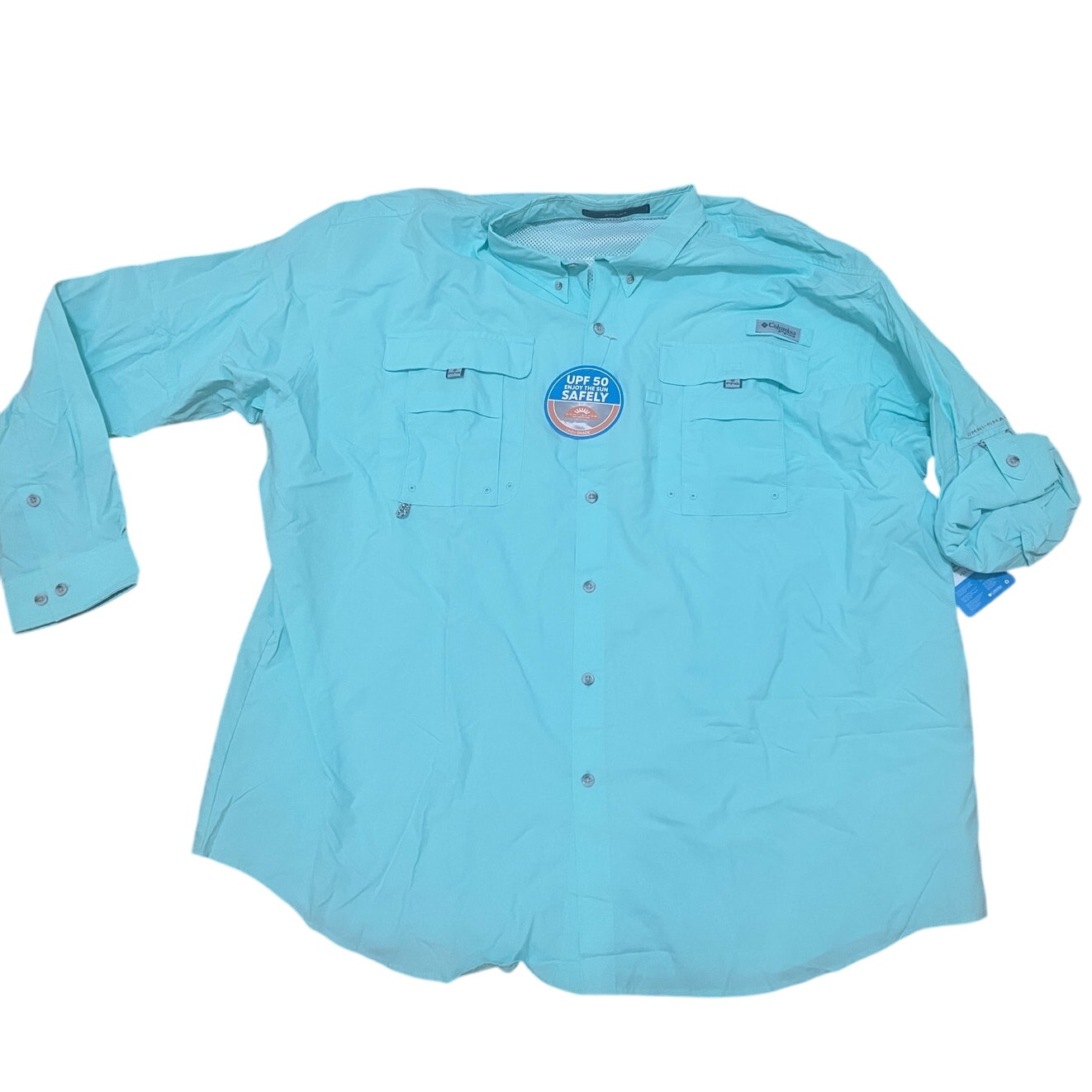 Columbia Men’s 3XT PFG Bahama™ II Long Sleeve Gulf Stream Blue Fishing Shirt NWT