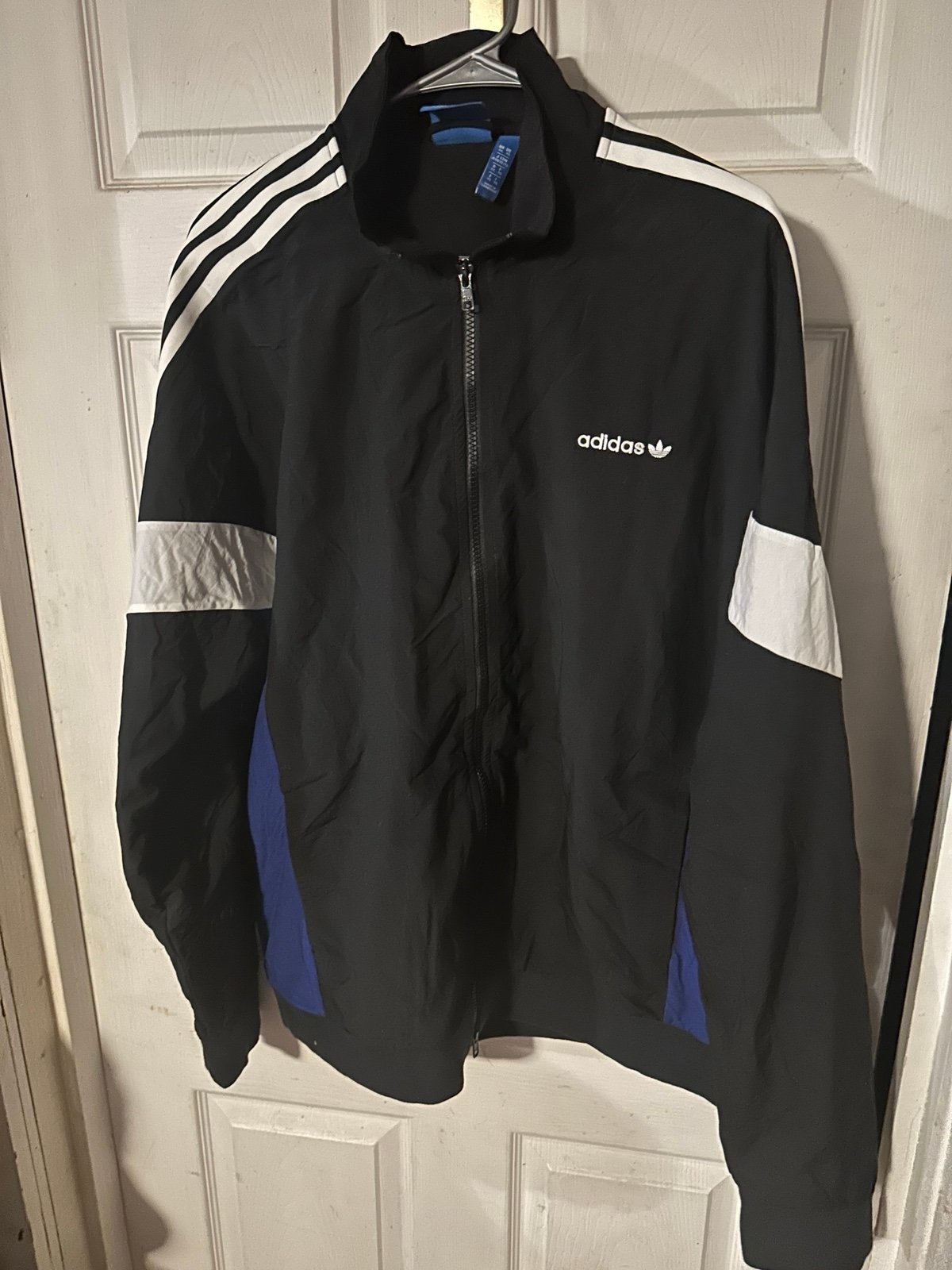 Adidas Originals Blue Black Zip Up Jacket Mens Size XL