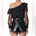 SELF-PORTRAIT Black Frill Trimmed Top