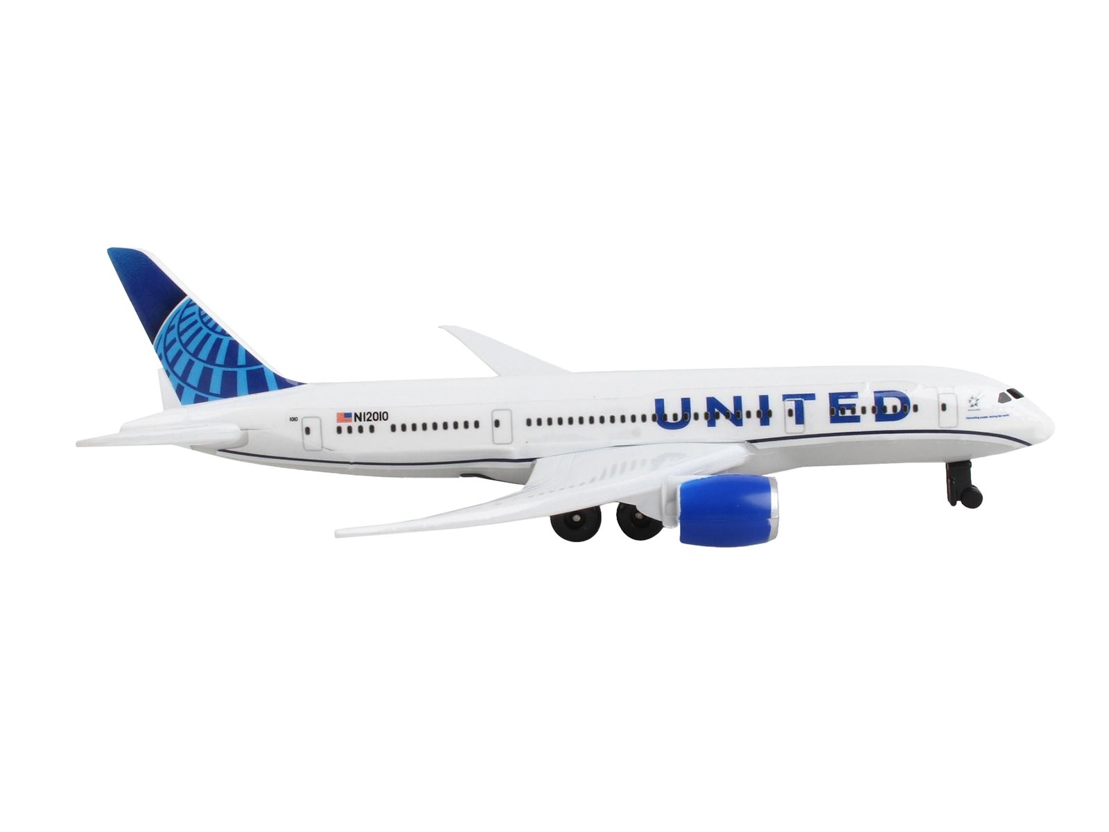 Commercial Aircraft United Airlines (N12010) White with Blue Tail Diecast Mode
