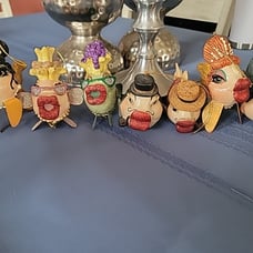 7 Katherine's kissing fish ornaments collection rare