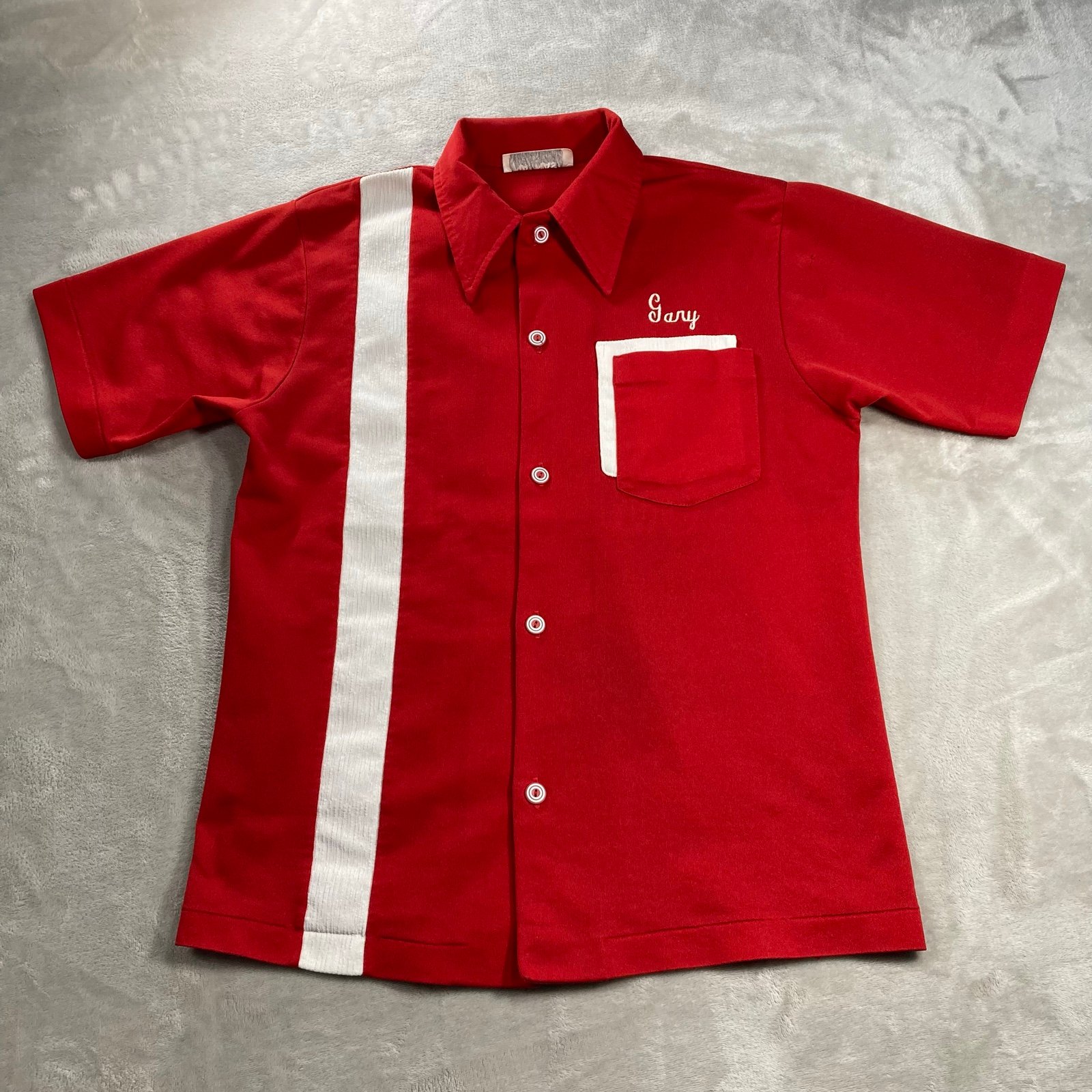 Vintage Nat Nast Bowling Shirt Gary Red Men Sz S City Dodge Goldsboro Schwind