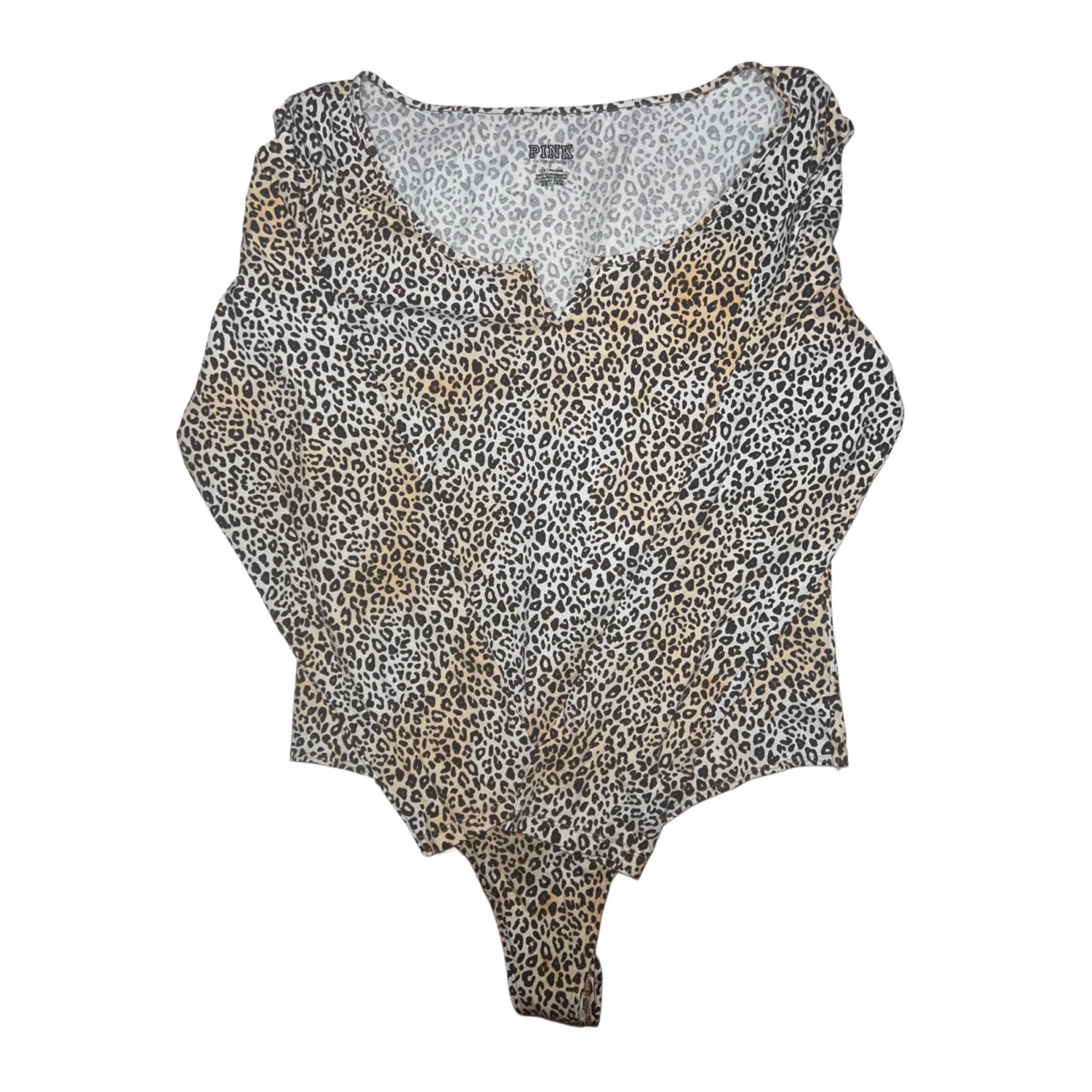 Pink animal print bodysuit size L