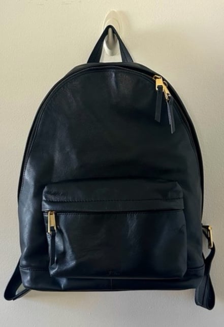 J Crew Black Leather Backpack
