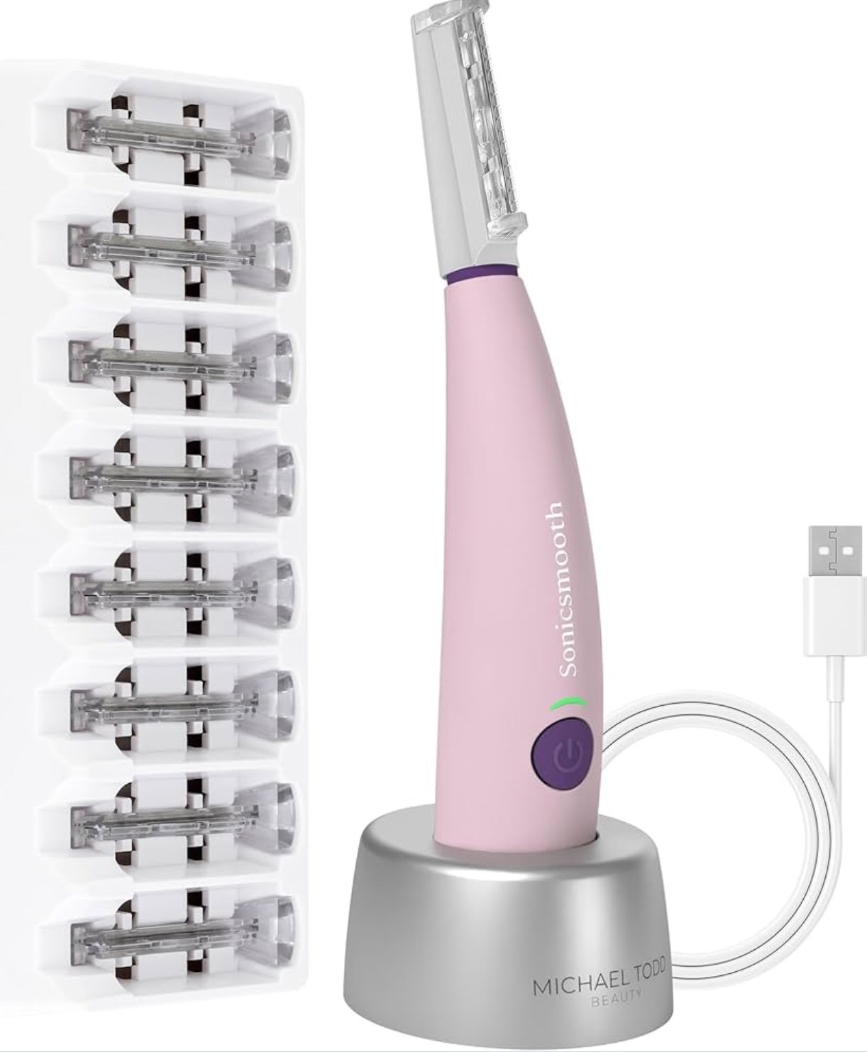 MICHAEL TODD Beauty Sonicsmooth 2-in-1 Dermaplaning Facial Hair Removal Purple