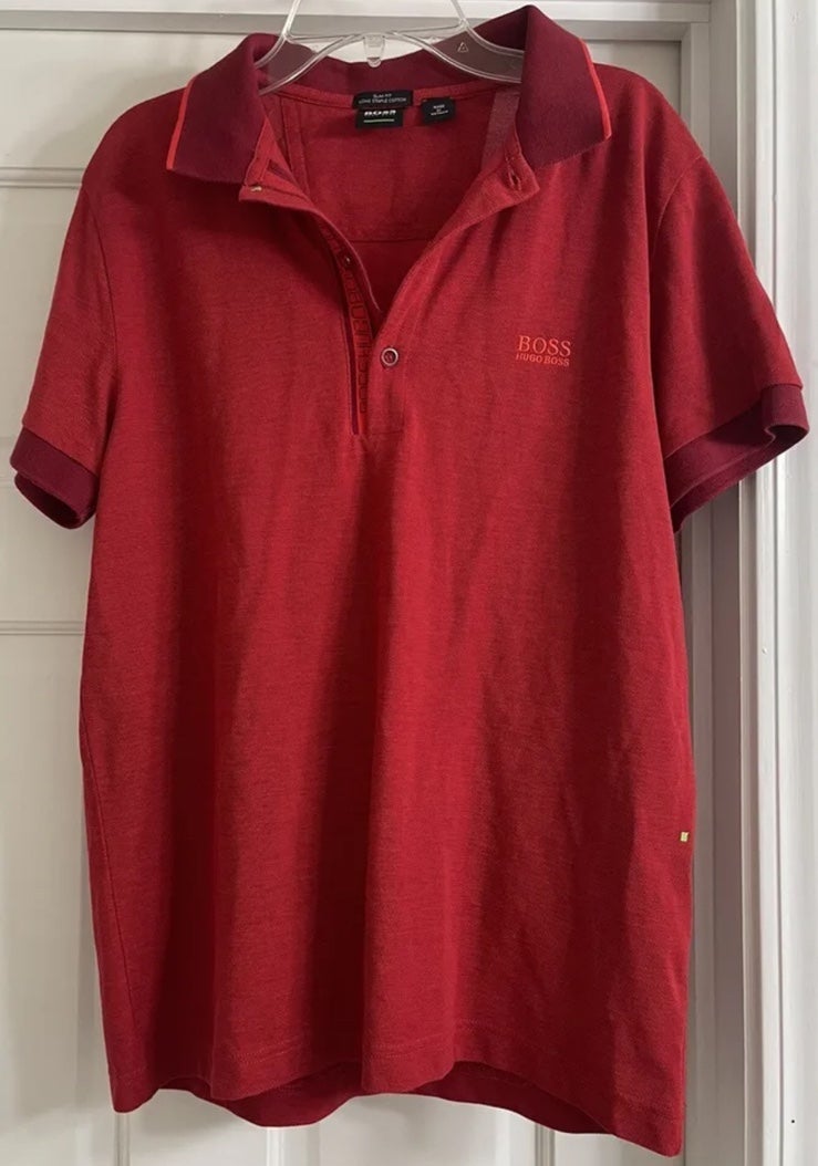 NWOT’S Hugo Boss Slim Fit Polo Shirt With Branded Bracket Men’s Size Medium