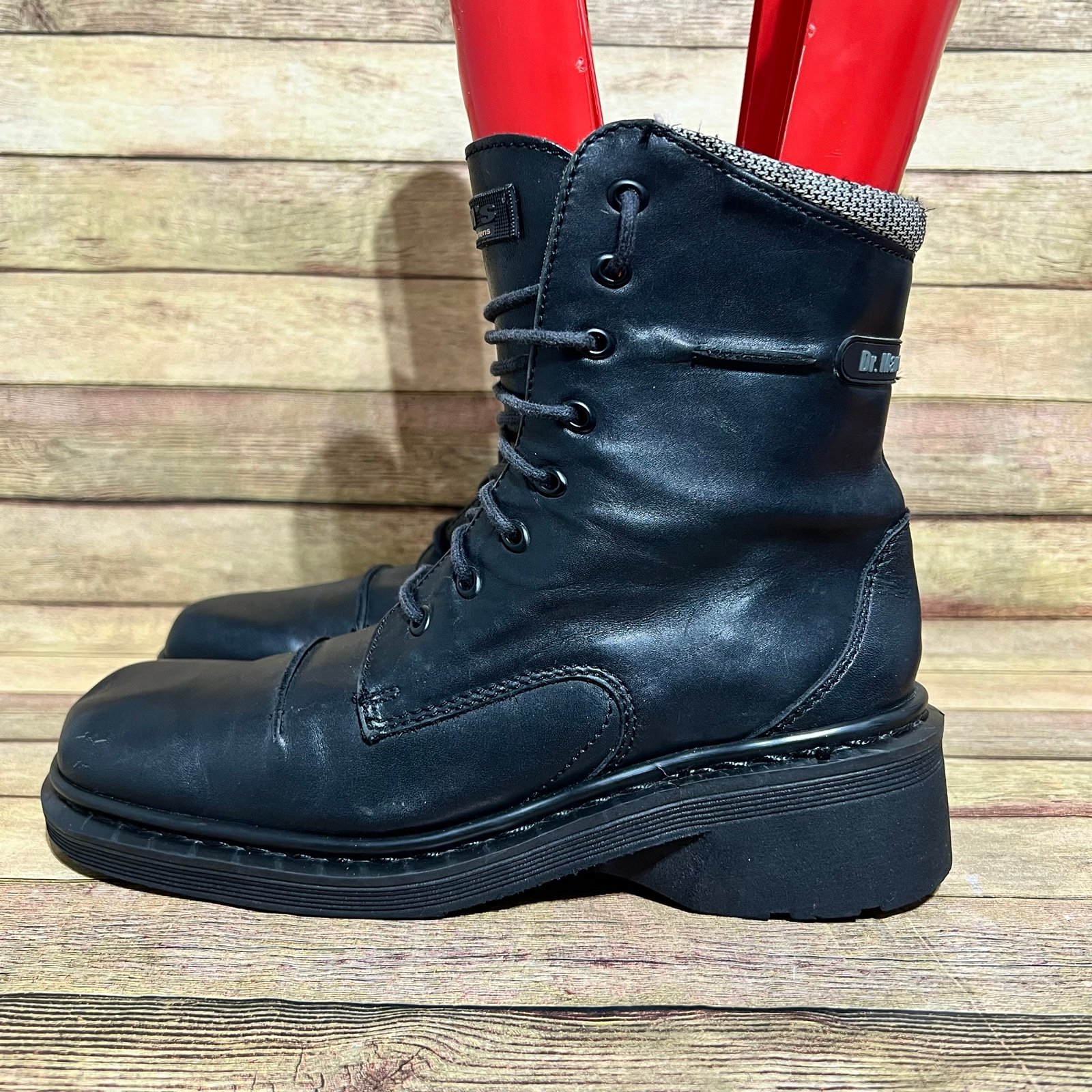 Dr. Martens Black Leather “Made In England” Lace Up Boots