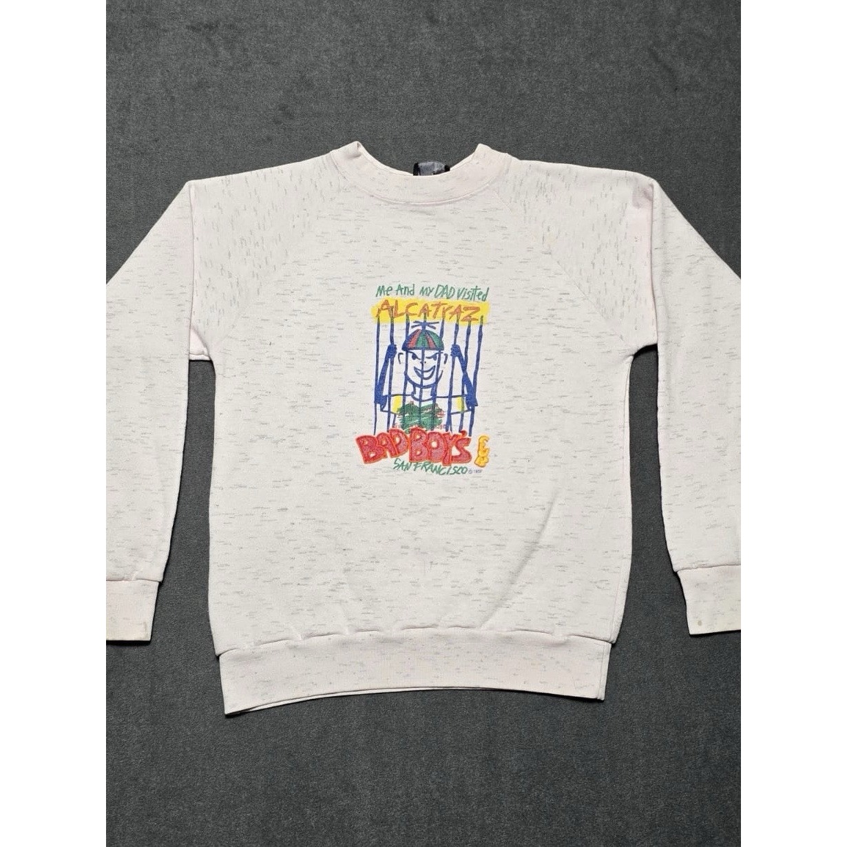 Vtg 90s Bad Boy Club Kids Gray Sweater Size Large Made In USA Made Rare