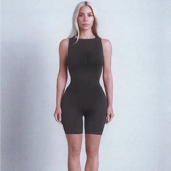 Skims recycled nylon onesie in onyx