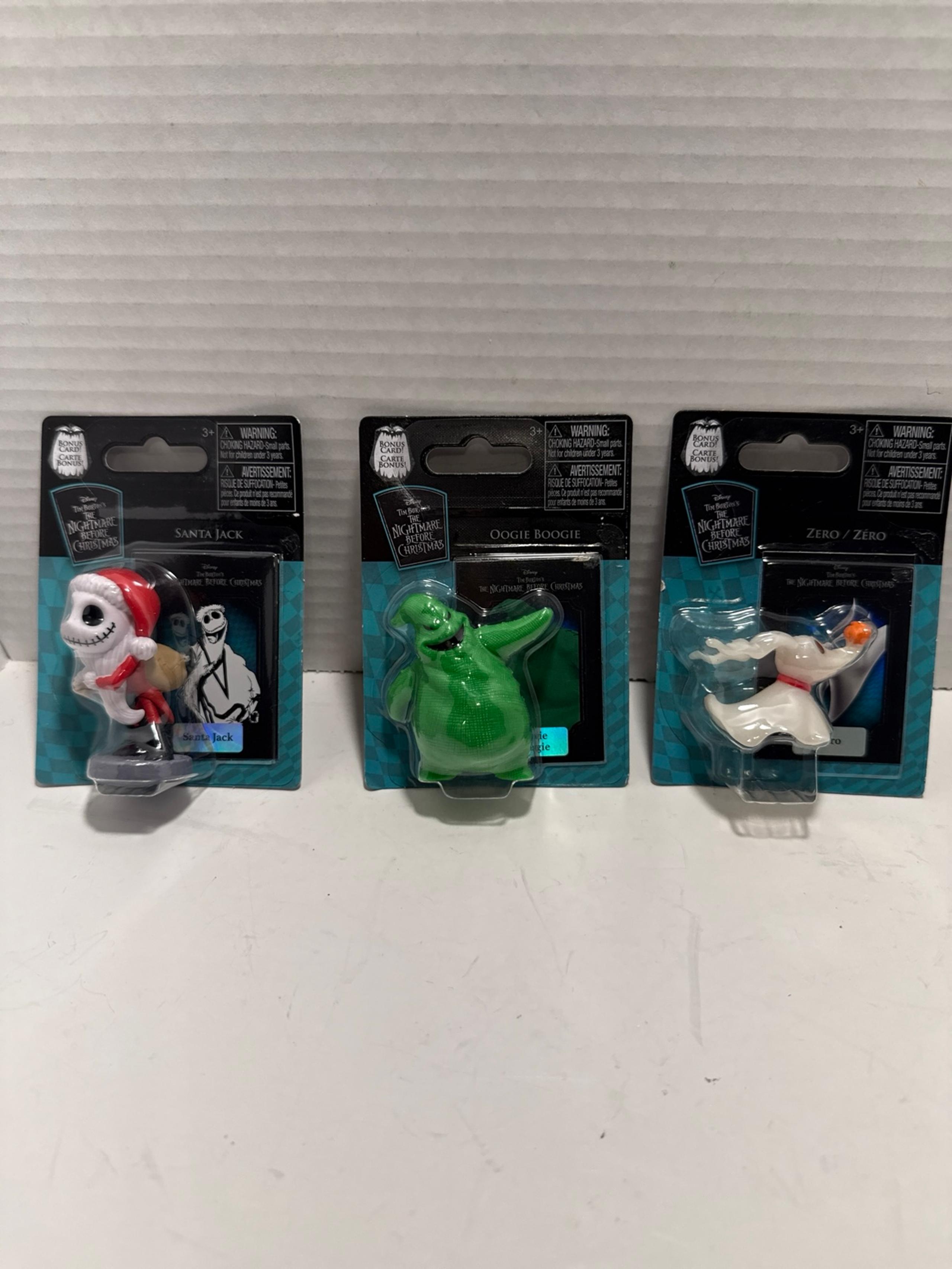3 Disney Tim Burton's The Nightmare Before Christmas Mini Figures New