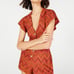 Orange zigzag pattern Phoenix button front playsuit romper never worn w/ pockets