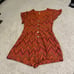 Orange zigzag pattern Phoenix button front playsuit romper never worn w/ pockets