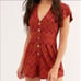 Orange zigzag pattern Phoenix button front playsuit romper never worn w/ pockets