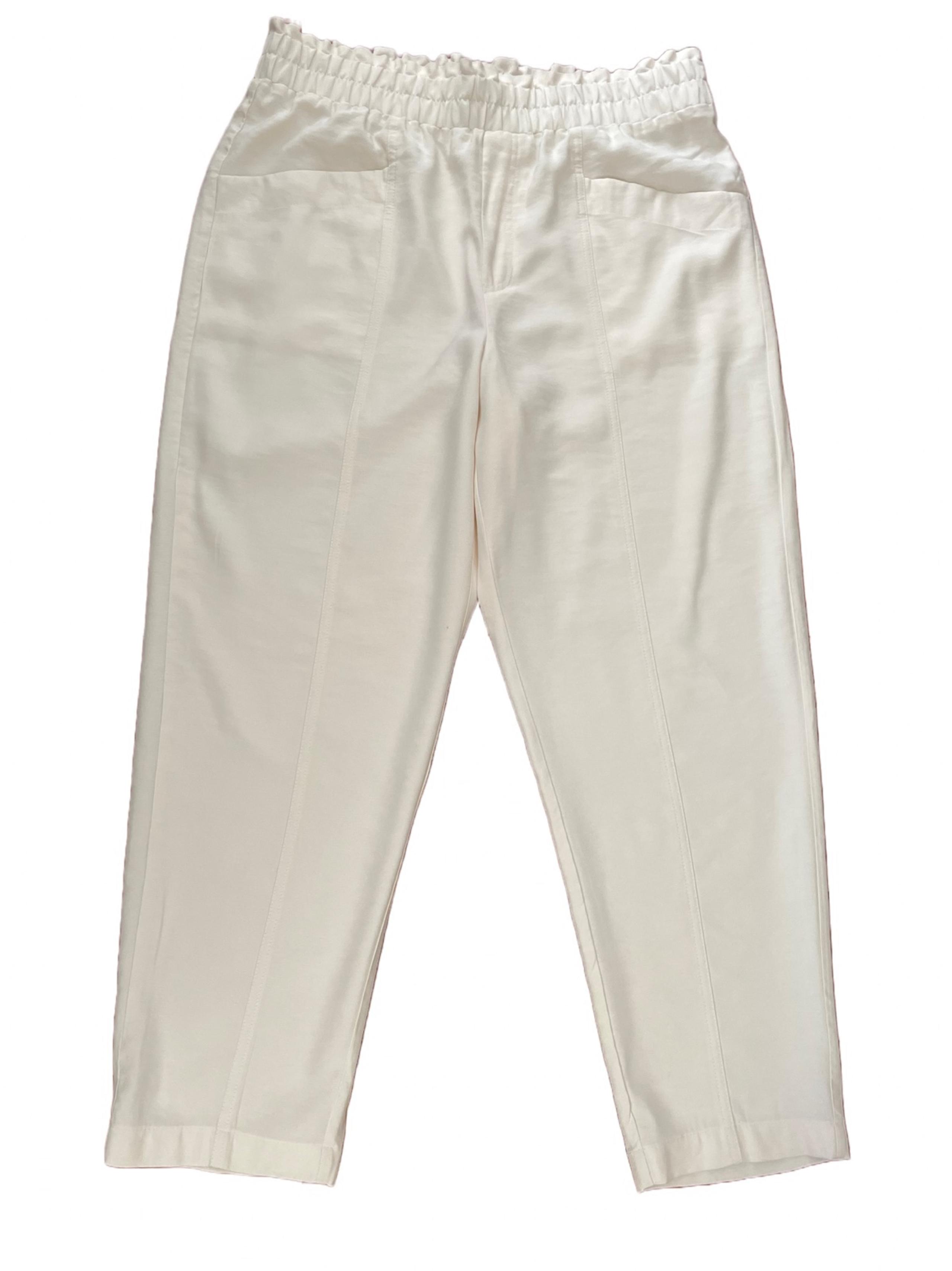 Women's High-Rise Wide Leg Pants - A New Day™ Size: L Color:Cream