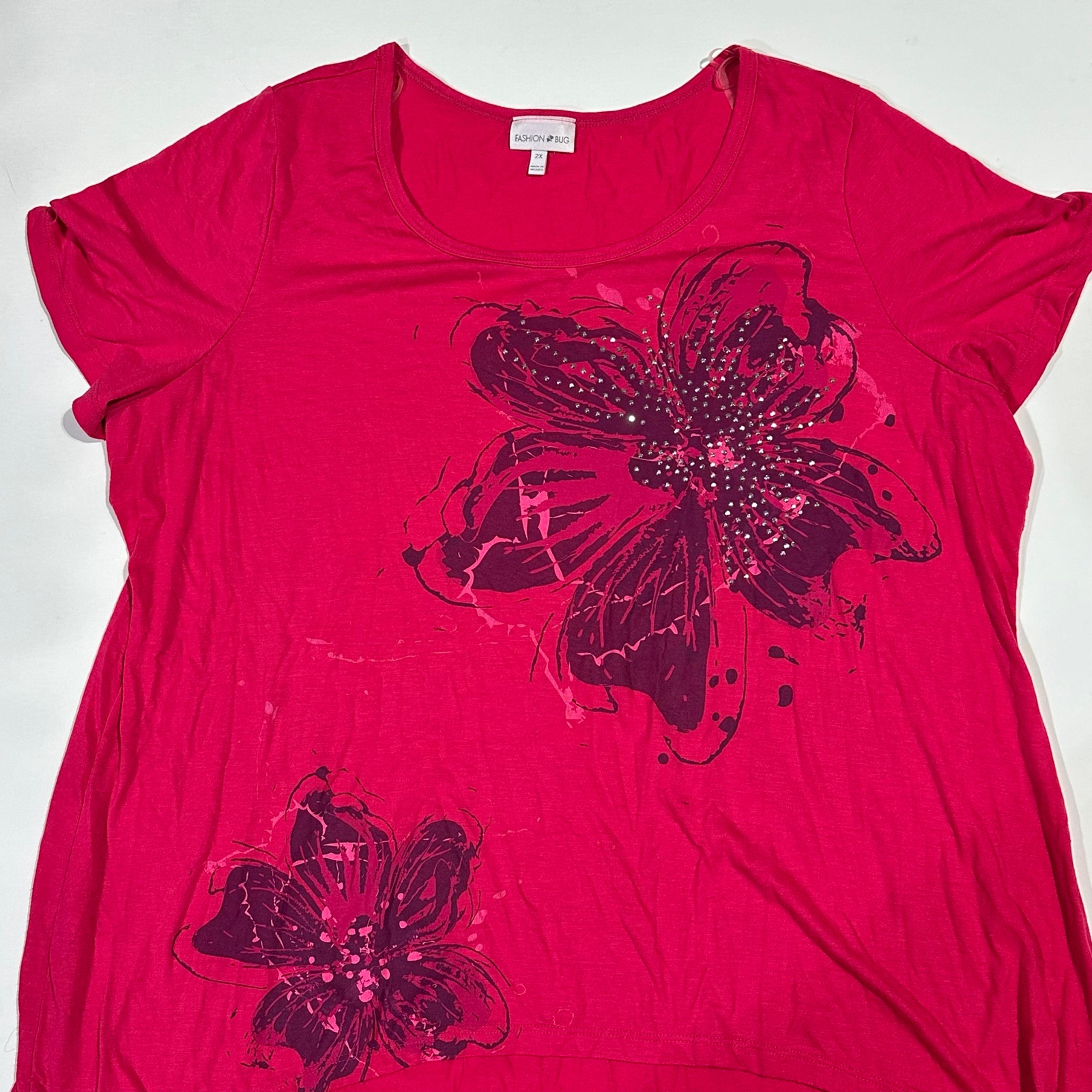 Fashion bug pink floral top size 2X