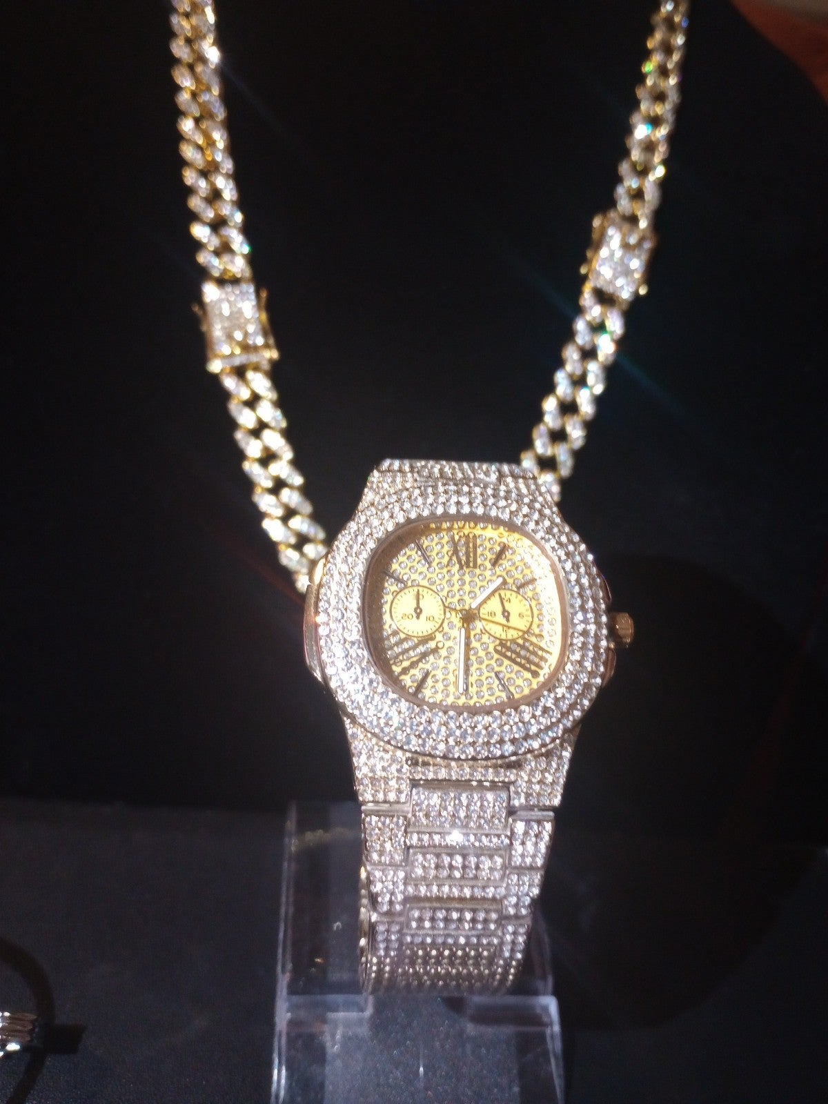 The 26 & thick heavy watch gold or white gold water Resistant Premium Real Lab