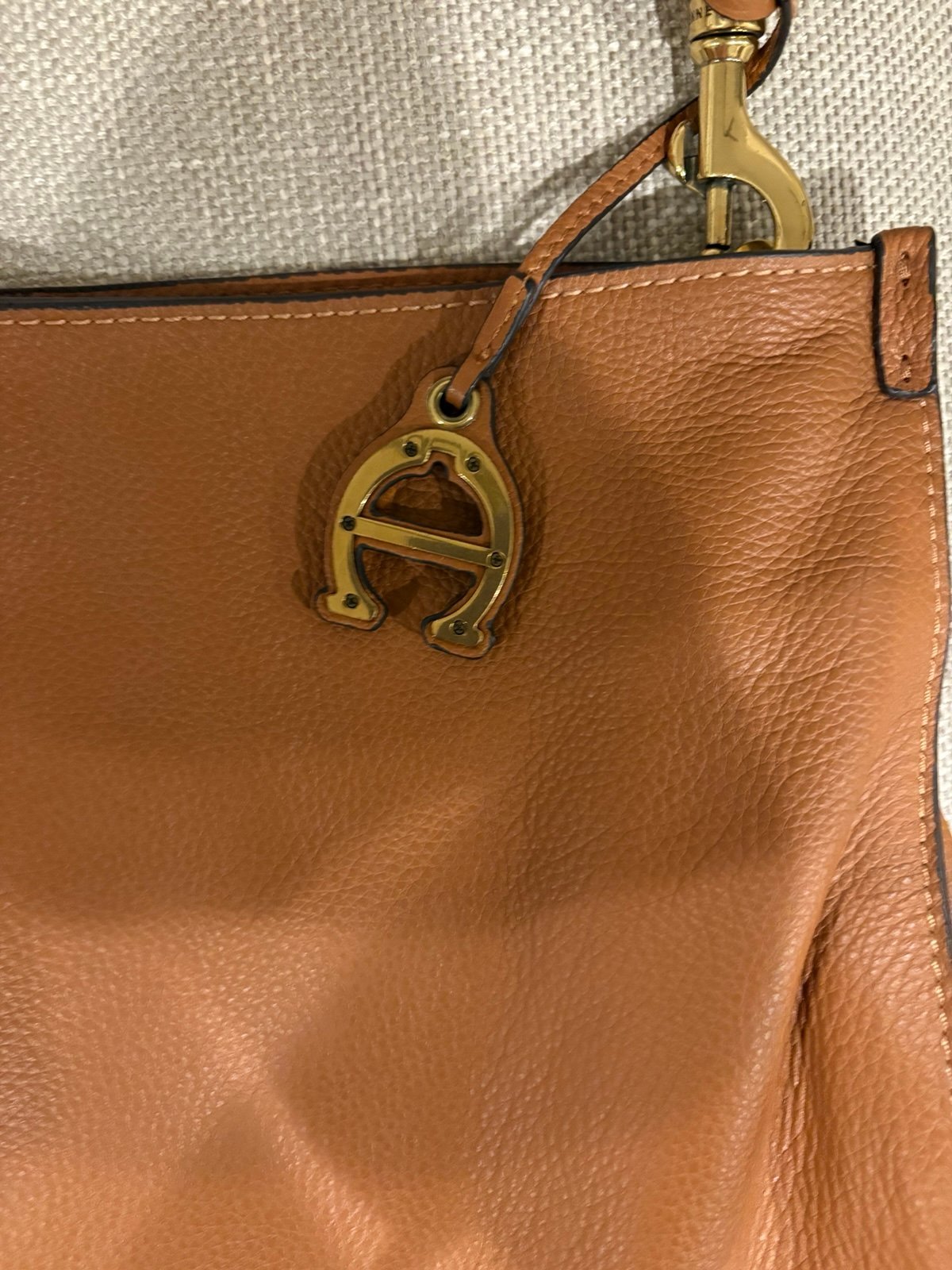 Etienne Aigner Large Tan Hobo Tote