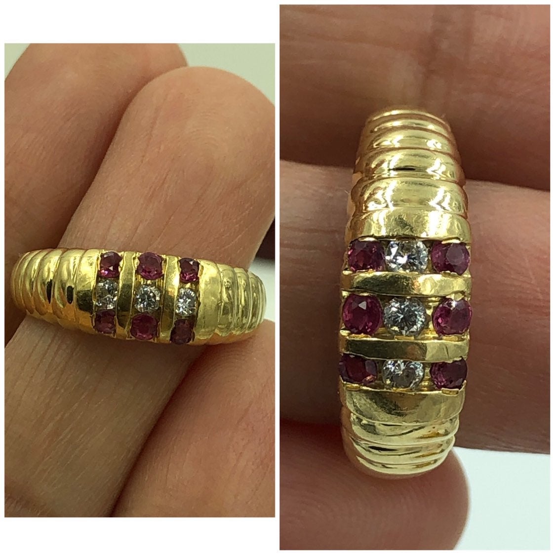18KT Yellow Gold Ruby/Diamond Ring 6