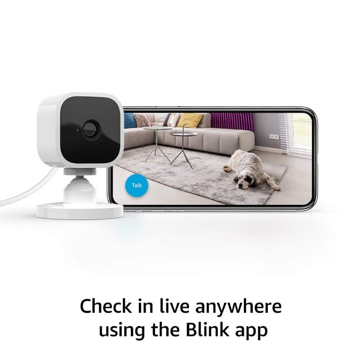 Blink Mini – Compact indoor plug-in smart security camera, 1080 HD video, night