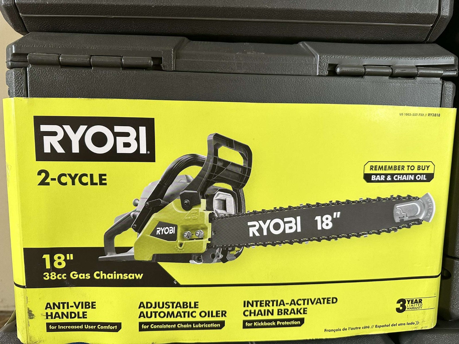 Ryobi 2 cycle 18 38cc gas chainsaw