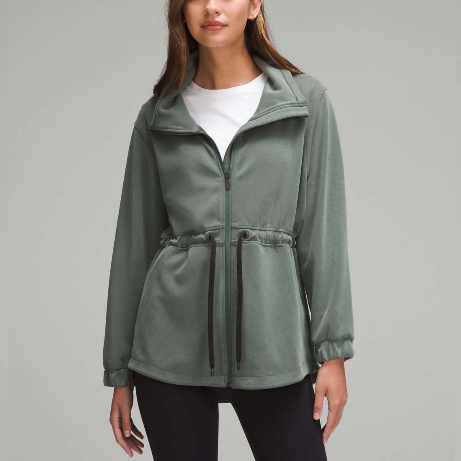 Lululemon Softstreme Cinch-Waist Jacket Sz 6 In Smoked Spruce