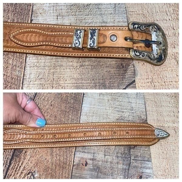 D&D seguin Tx western tooled leather belt