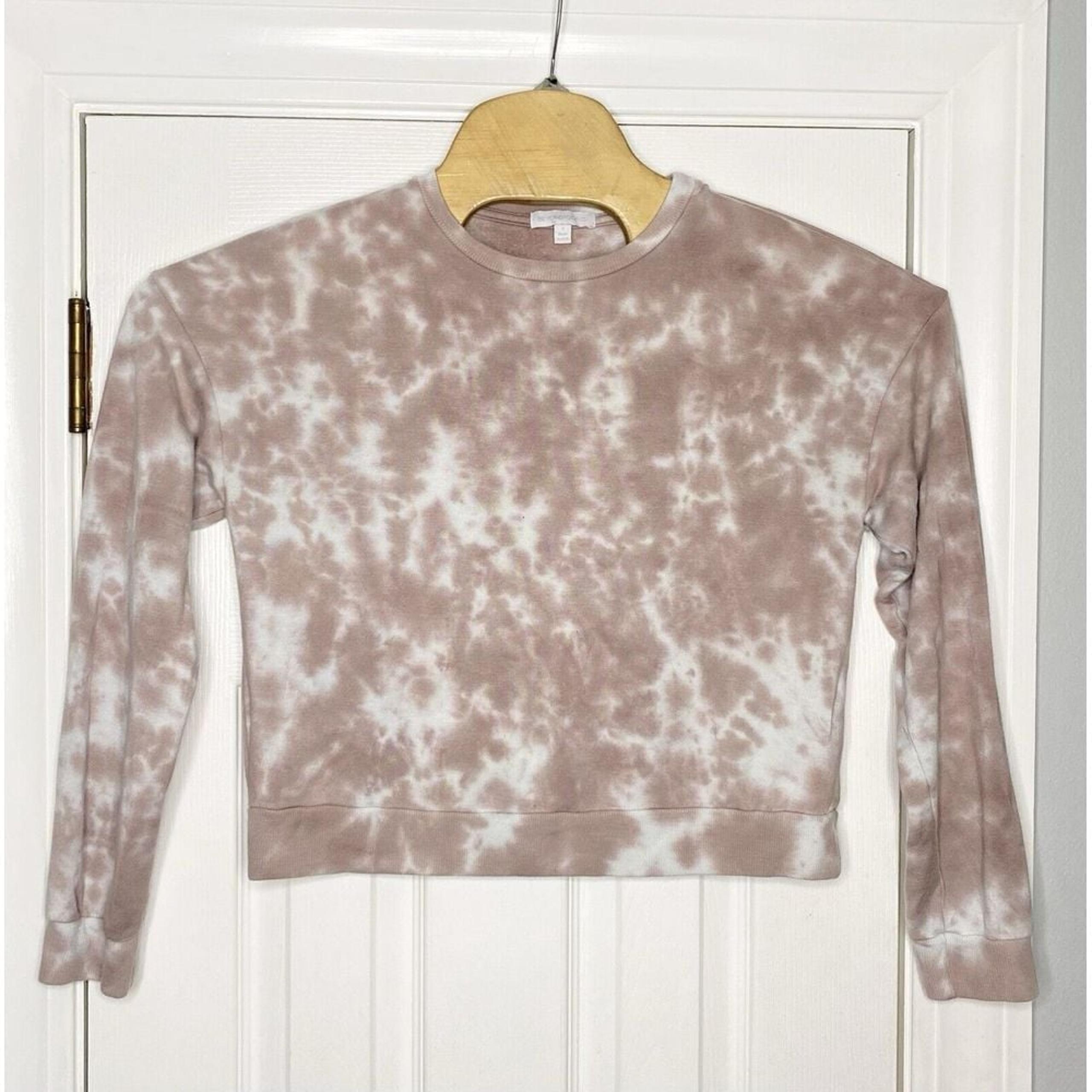 Beyond Yoga Women's Garment Dye Day To Day Crewneck Pullover Pink White Small