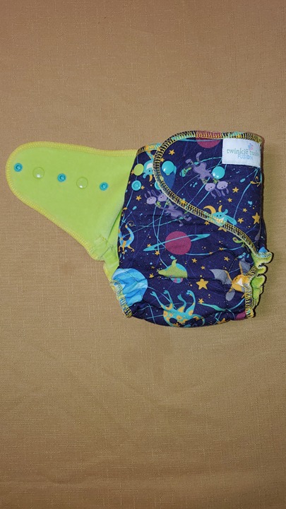 Twinkie Tush Fusion Fitted cloth diaper alien surged space planets one size OS