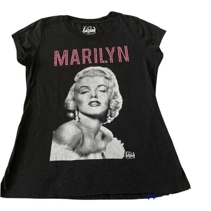 Vintage 1985 Marilyn Monroe Black T-Shirt Hollywood Legends Junior Size XXL 19