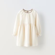 Zara kids girls TEXTURED FLORAL DRESS 5-6 years
