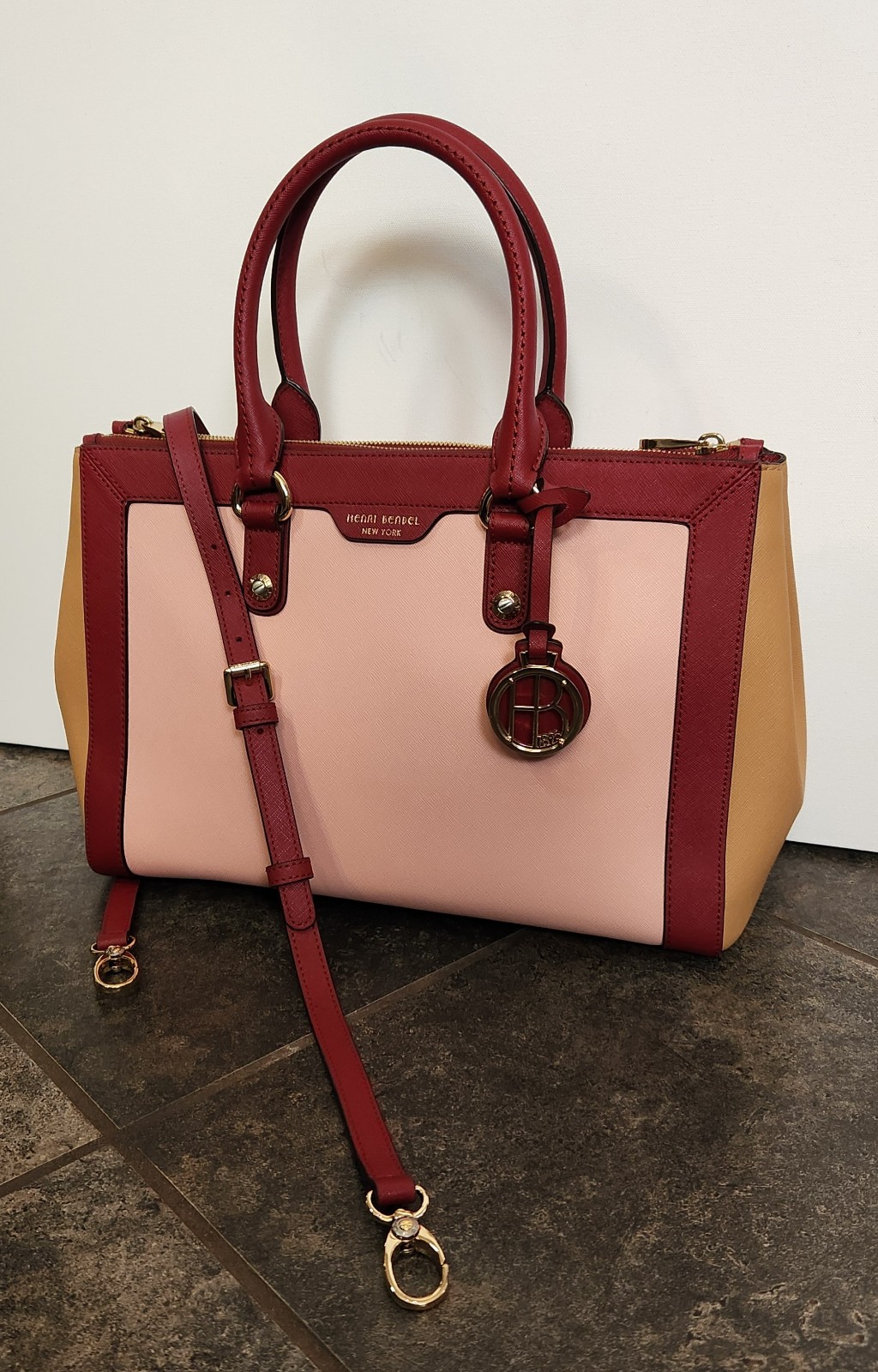 Henri bendel color block satchel crossbody