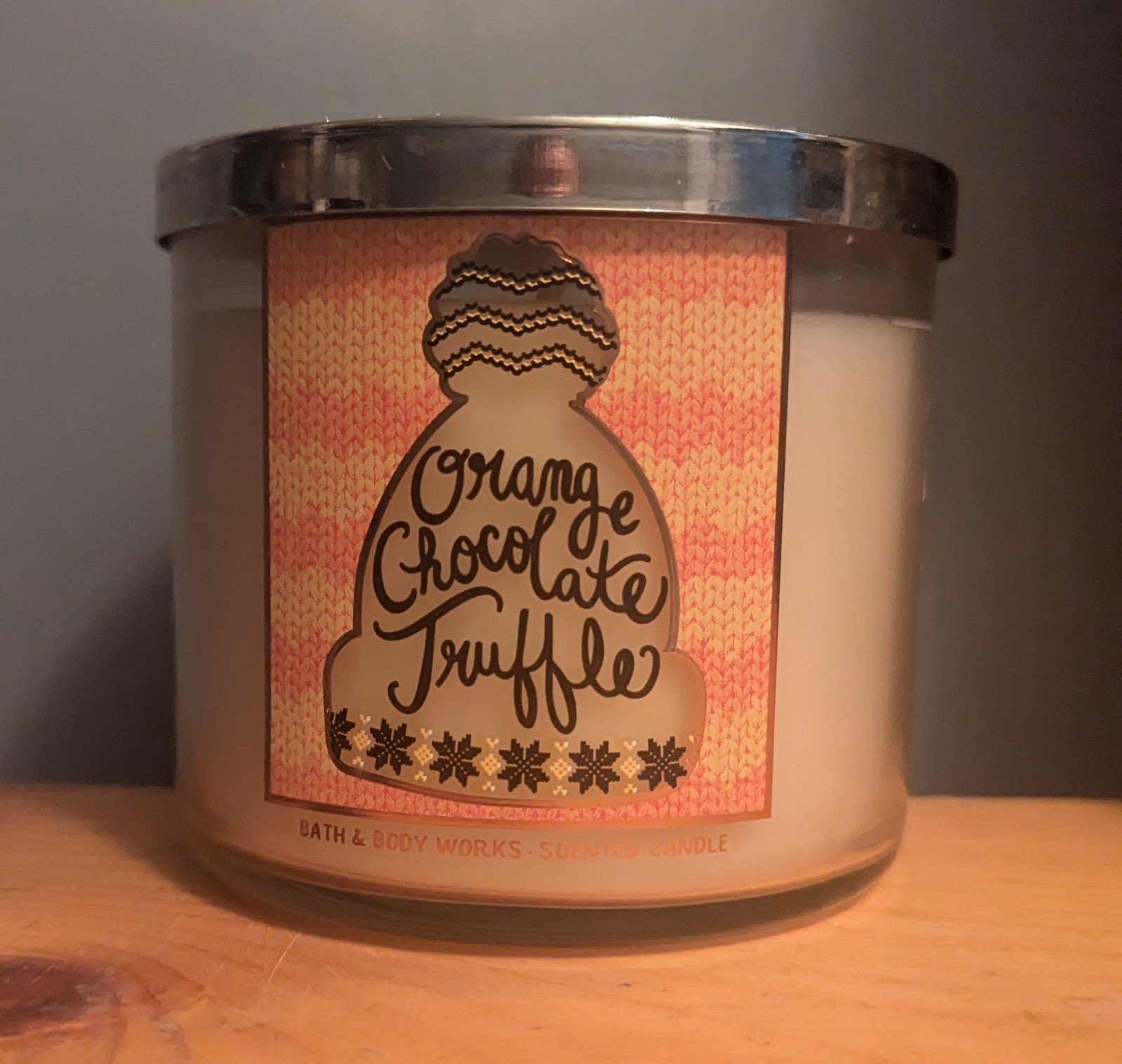HTF BBW Orange Chocolate Truffle 3 Wick Candle