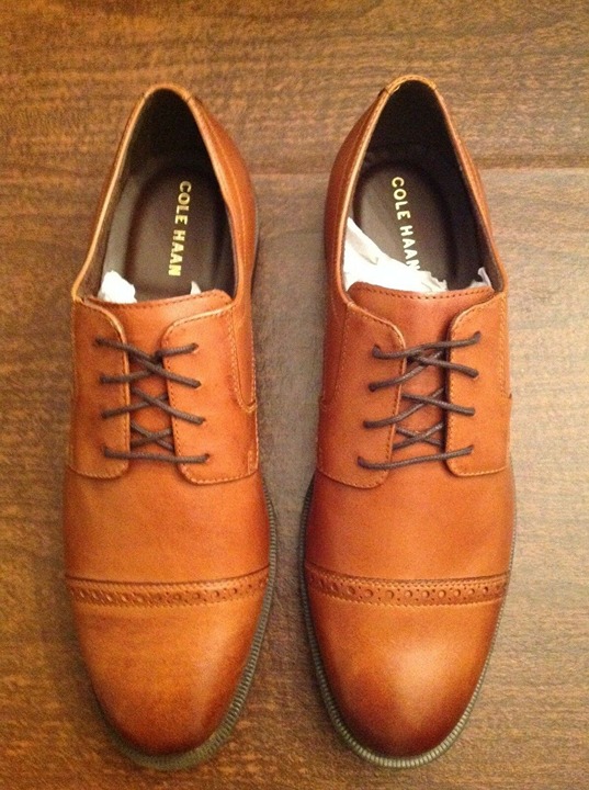 Cole Haan Men's Dustin Cap Toe Brogue British Tan Leather Dress Shoes-11.5M-NIB