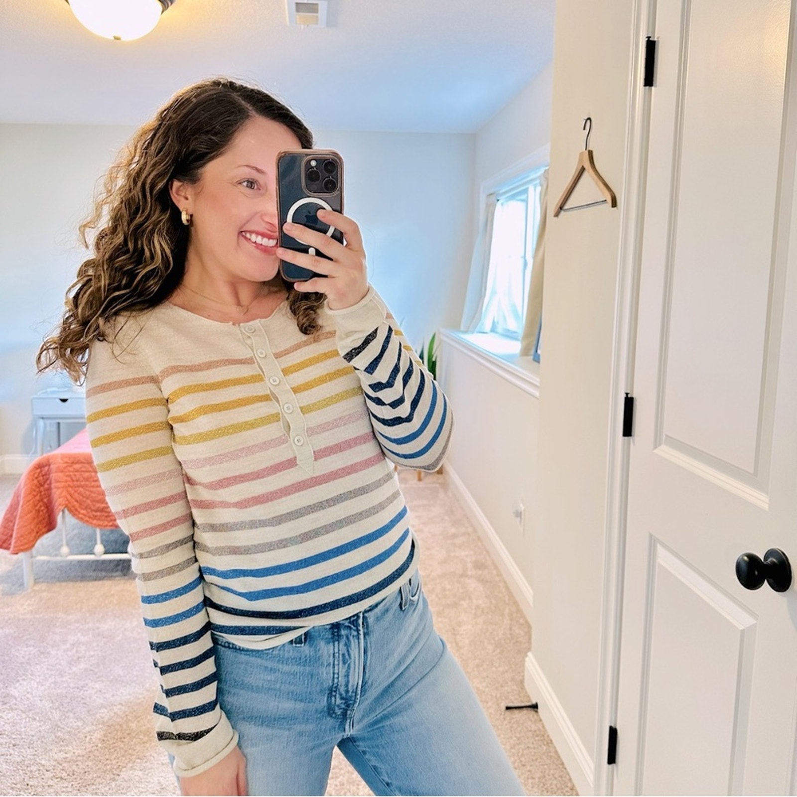 Zadig & Voltaire Cream Striped Wool Lurex Sweater Small