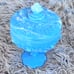 Fenton Cabbage Rose Slag Glass Pedestal Compote & Lid Candy Dish Blue Swirl