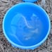 Fenton Cabbage Rose Slag Glass Pedestal Compote & Lid Candy Dish Blue Swirl