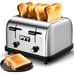 High-Efficiency Stainless Steel 4-Slice Toaster - Perfect for Busy Kitchens