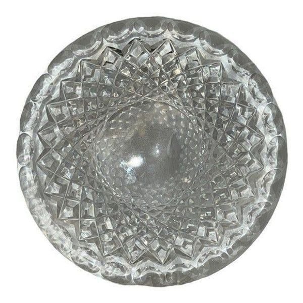 Vintage Cut Crystal Clear Glass Ashtray Bowl 1960's Italian EUC