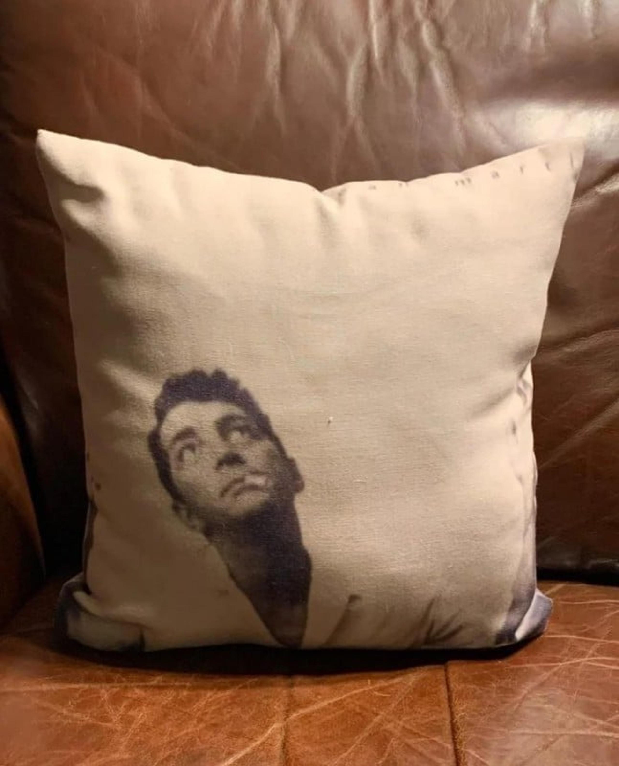Dean Martin Beige Canvas Accent/Throw Pillow