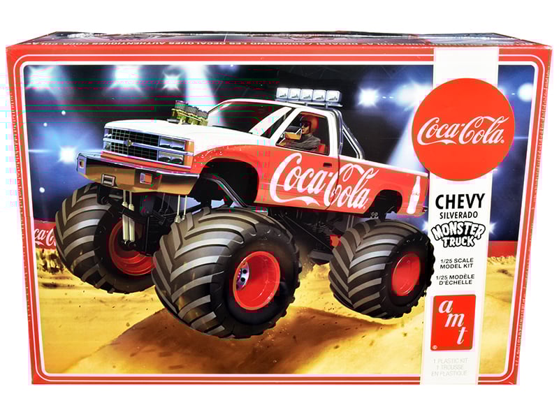Skill 2 Model Kit Chevrolet Silverado Monster Truck Coca-Cola 1/25 Scale Model
