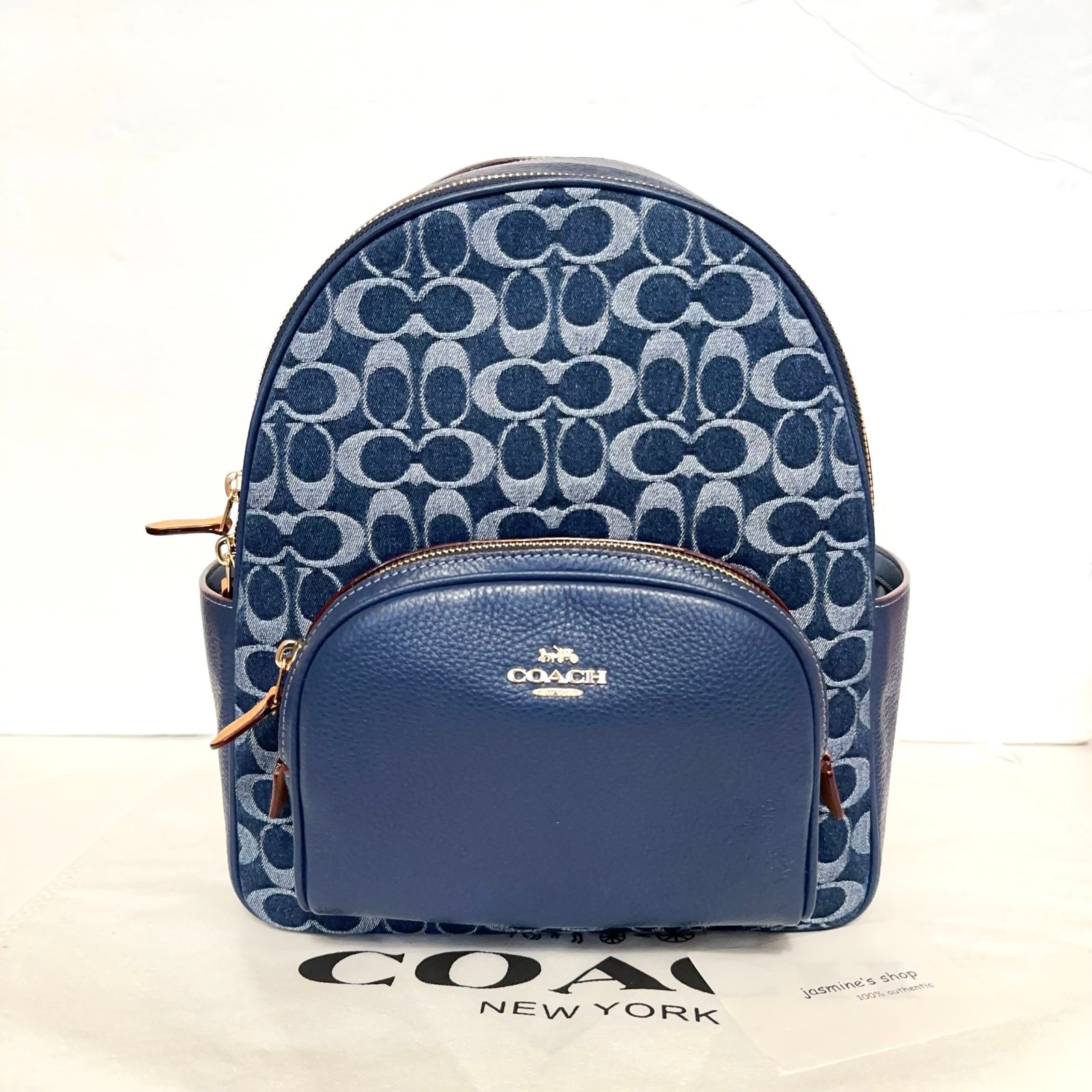 NWT Coach Court Backpack In Signature Denim CZ778