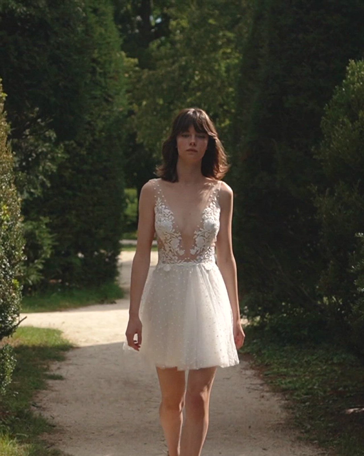 IDL 489 gown by Daalarna Dotted tulle mini dress